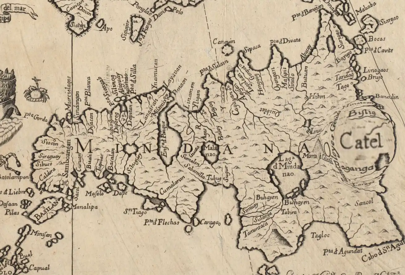 The eastern edge where Catel and its immediate neighbouring towns are now part of Davao Oriental.